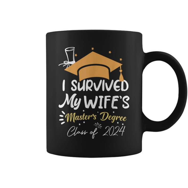 I Survived My Wife's Master's Degree Masters Graduation 2024 Coffee Mug