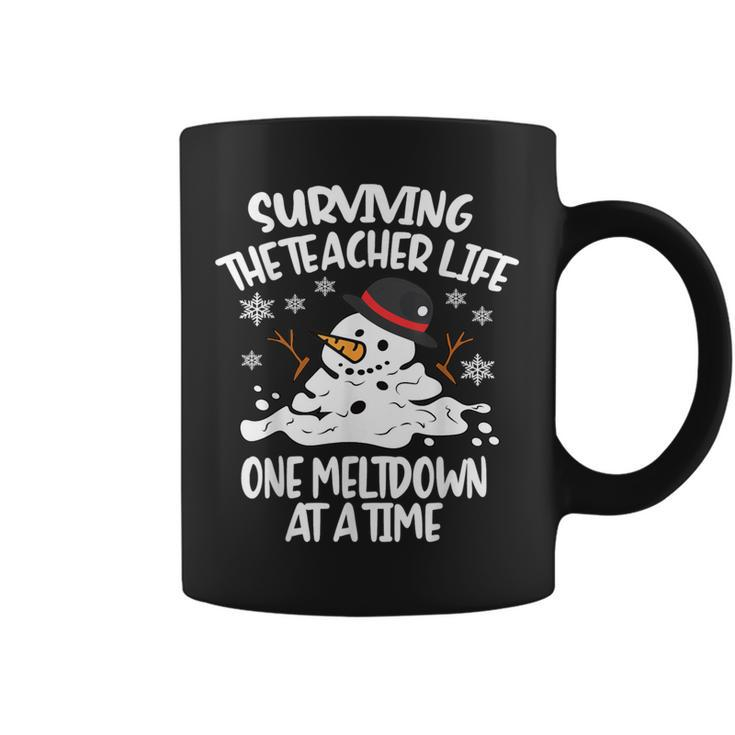 Surviving The Teacher Life One Meltdown At A Time Christmas Coffee Mug