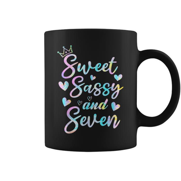 Sweet Sassy And Seven 7Th Birthday 7 Years Old Princess Girl Coffee Mug