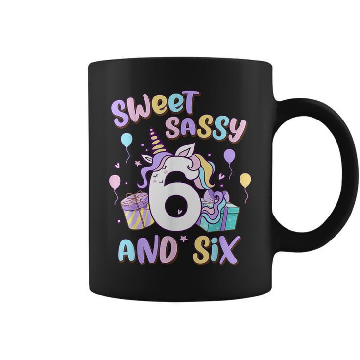 Sweet Sassy And Six Unicorn 6Th Birthday Party Girls Coffee Mug