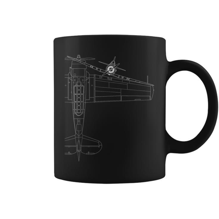 T-6 Texan Line Drawing Coffee Mug