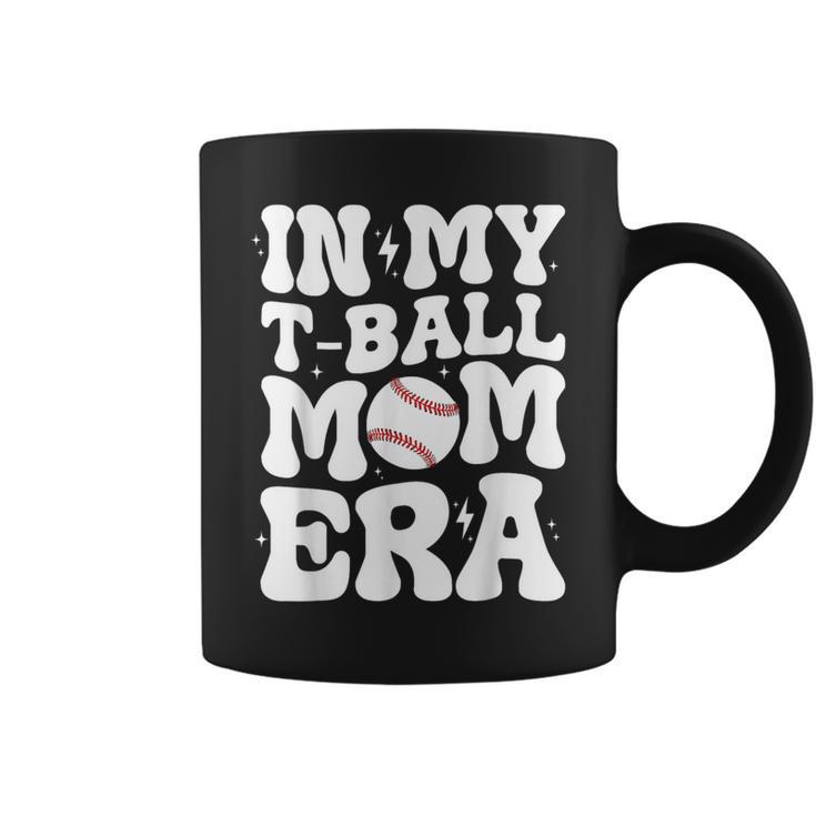 In My T Ball Mom Era Groovy Ball Mom Mother's Day Coffee Mug