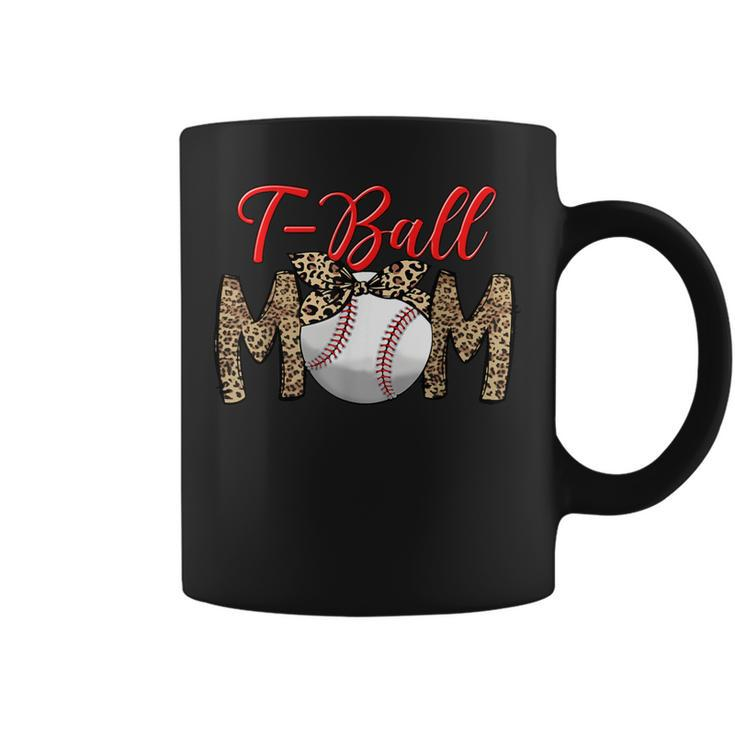 T Ball Mom Leopard Mother's Day Mama Ball Sport Player Coffee Mug