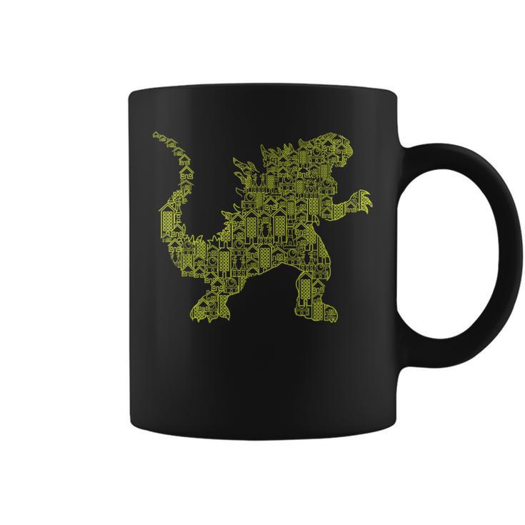 T-Rex Monster Kaiju Robot City Giant Dinosaur Coffee Mug