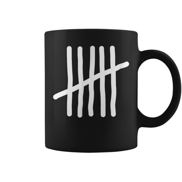 Tally Marks Hash Marks Lines Characters Five Six Math Coffee Mug