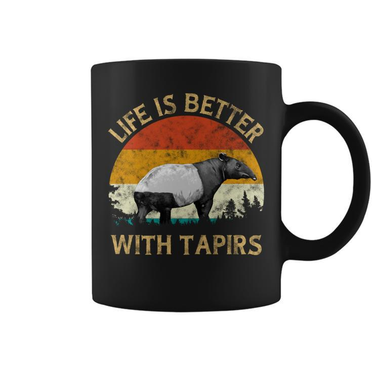 Tapir Lover Retro Vintage Tapir Sunset Tree Life With Tapirs Coffee Mug