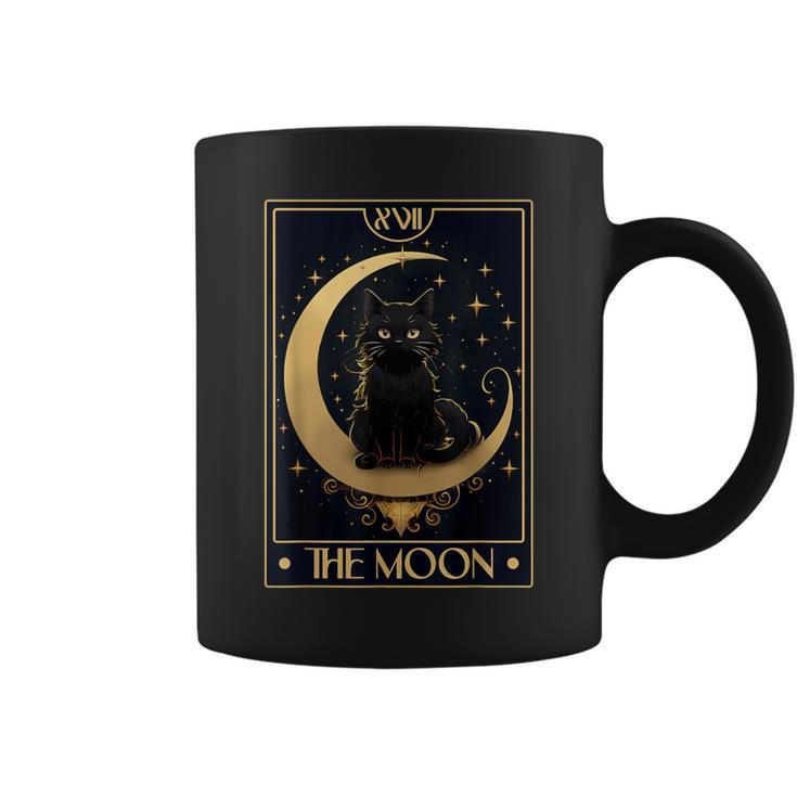 Tarot Card The Crescent Moon Black Cat Gothic Trendy Women Coffee Mug