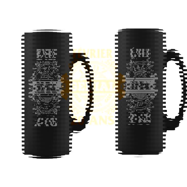 Tasse Noir Février Génial 20 Ans Design Vintage Doré