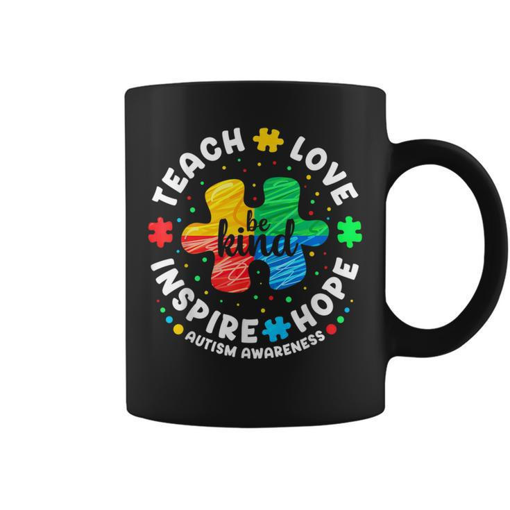 Teach Love Inspire Hope Be Kind Autism Awareness Month Coffee Mug