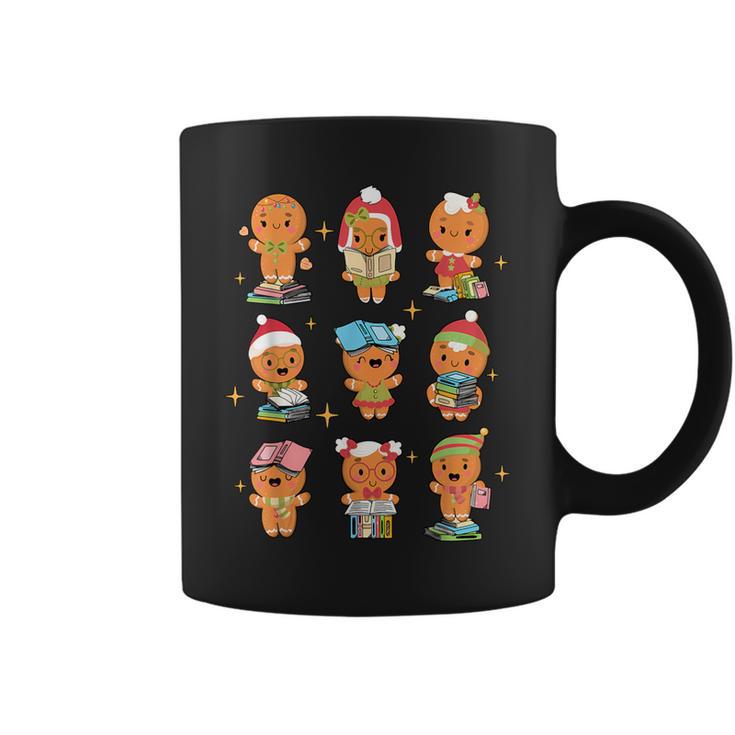 Teacher Christmas Reading Book Gingerbread Man Book Lovers Coffee Mug