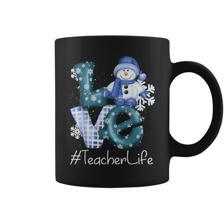 Teacher Love Snowman Xmas Winter Season Christmas Coffee Mug