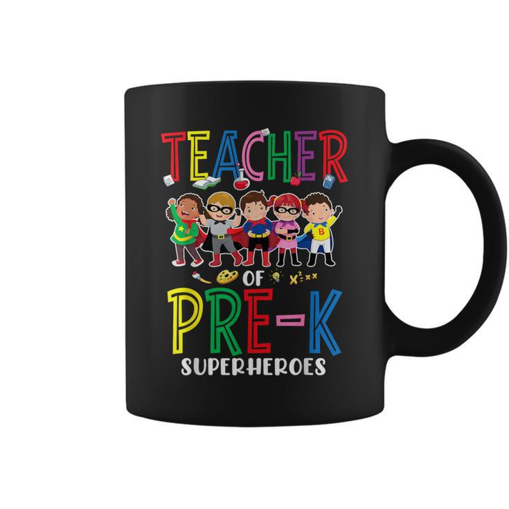 Teacher Of Pre K Superheroes Teacher New School Year Coffee Mug