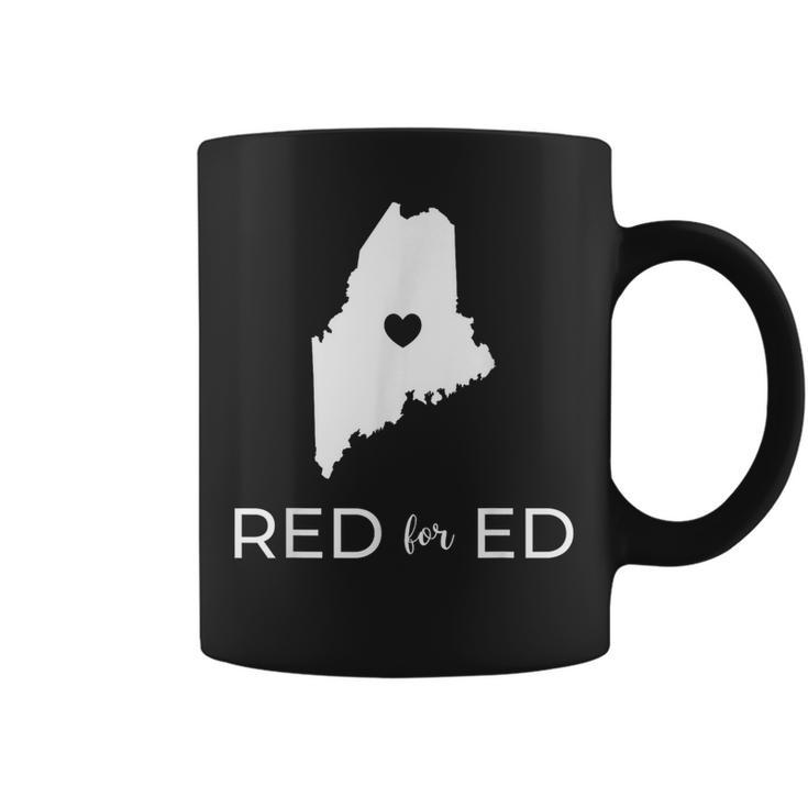 Teacher Red For Ed Maine Public Education Coffee Mug