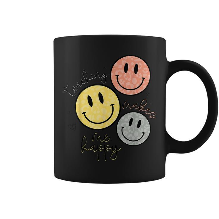 Teaching Makes Me Happy Smile Face School For Teacher Coffee Mug