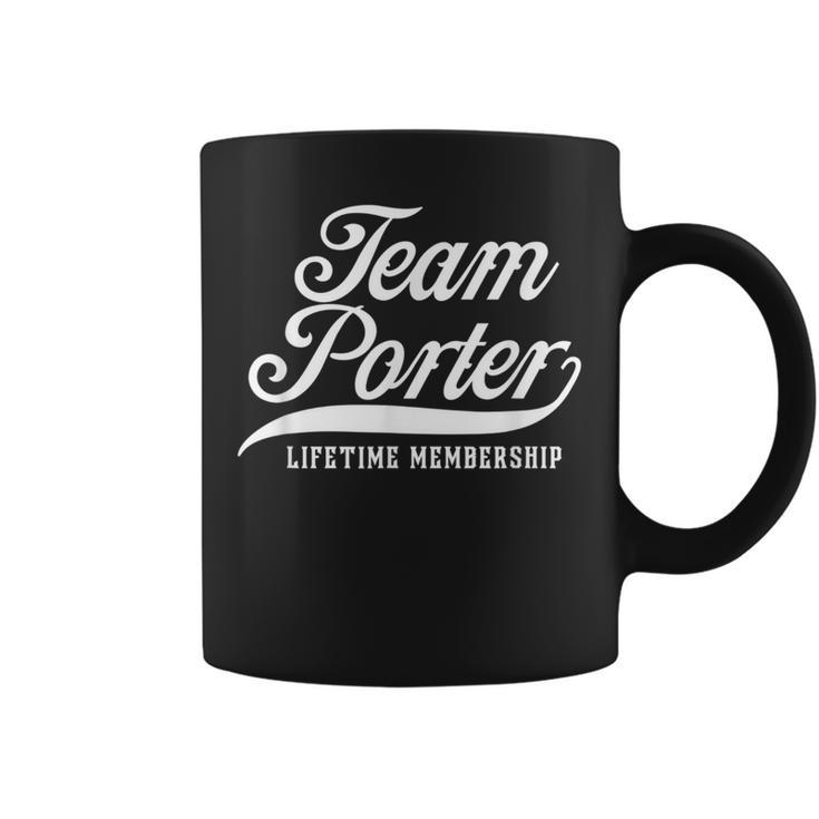 Team Porter Lifetime Membership Family Surname Last Name Coffee Mug