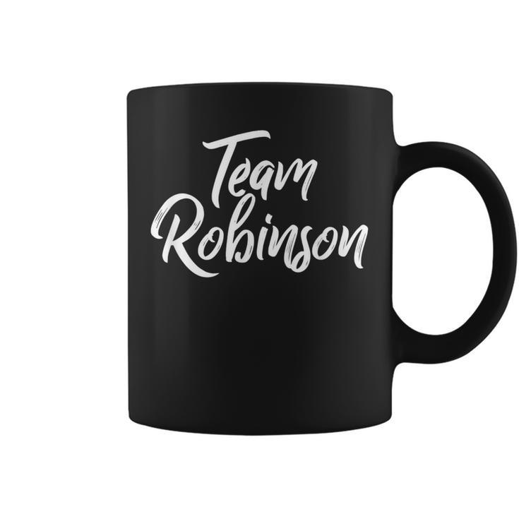 Team Robinson Last Name Of Robinson Family Brush Style Coffee Mug