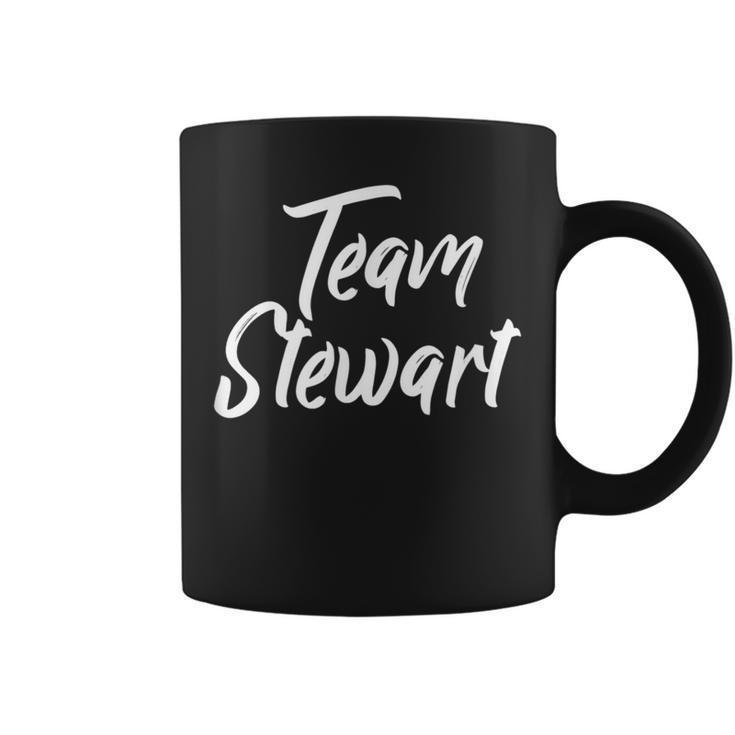 Team Stewart Last Name Of Stewart Family Brush Style Coffee Mug
