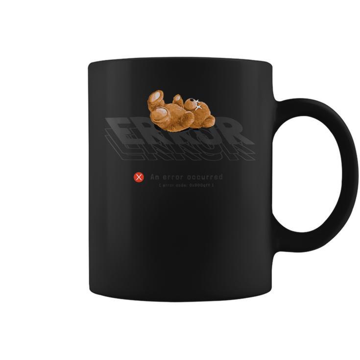 Teddy Error Bear Occured Bug Code Illusion Mirror Lie Down Coffee Mug