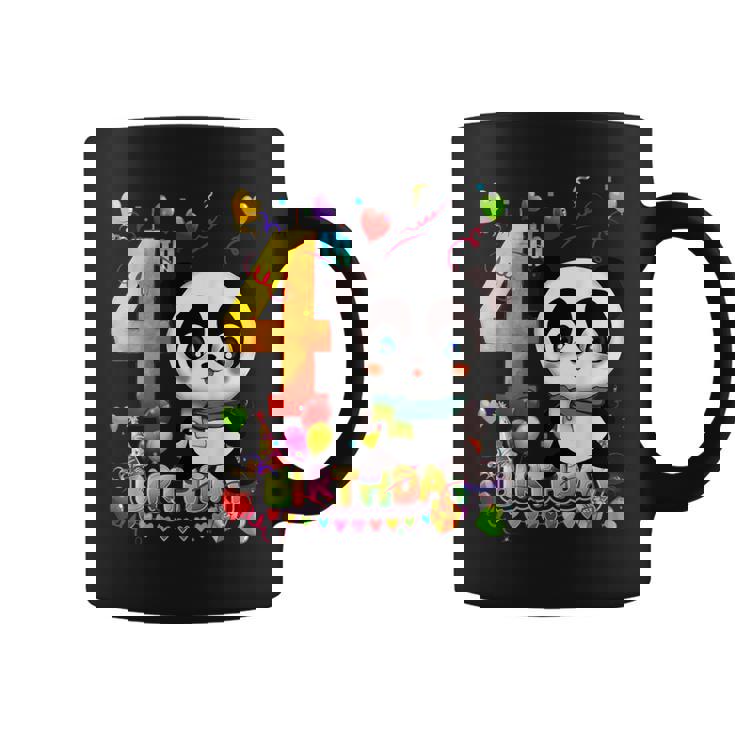 Tengo 4 Años Y Panda 4 Cumpleaños Taza de café