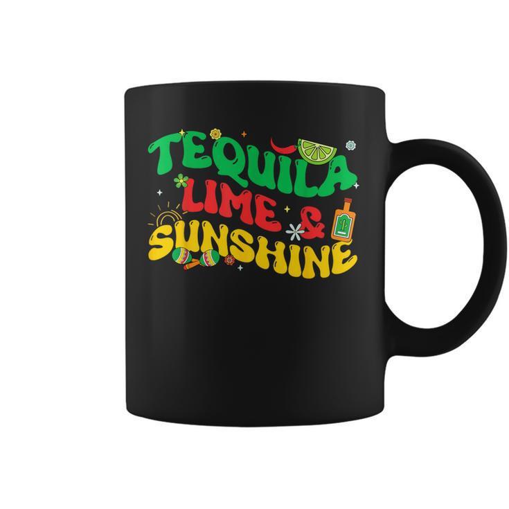 Tequila Lime Sunshine Retro Groovy Cinco De Mayo Drinking Coffee Mug