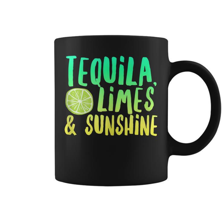 Tequila Limes Sunshine Vacation Saying Beach Quote Party Coffee Mug