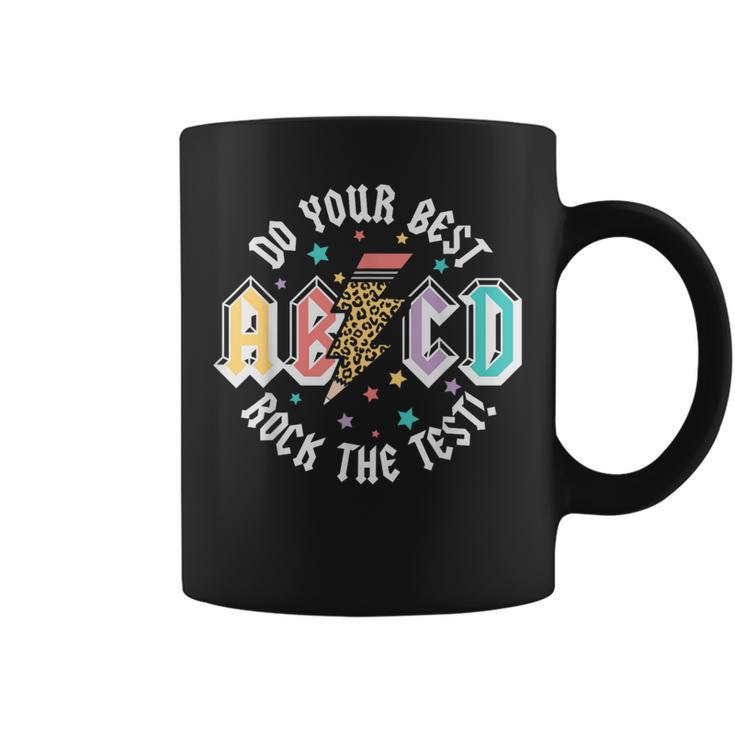 Test Day Teachers Boys Girls Abcd Rock The Test Testing Day Coffee Mug