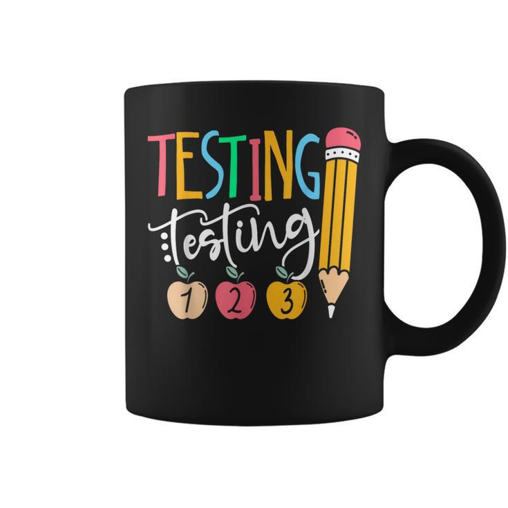 Testing Testing 123 Cute Rock The Test Day Teacher Student Coffee Mug