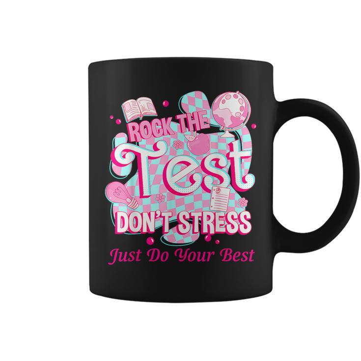 Testing Day Rock The Test Motivational For Teacher Student Coffee Mug
