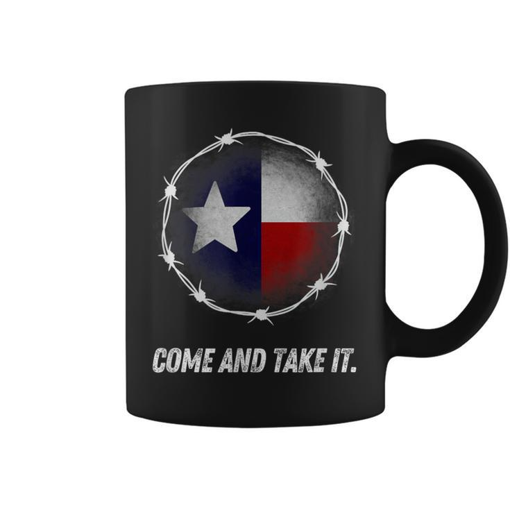 Come And Take It Texas Flag Barbed Wire Patriotic Usa Coffee Mug