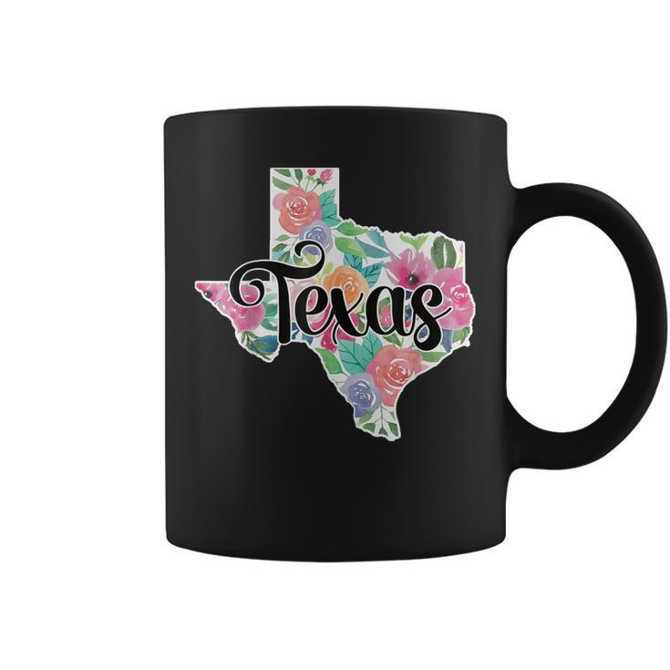 Texas Home State Pride Floral Vintage Texas Retro Flowers Coffee Mug