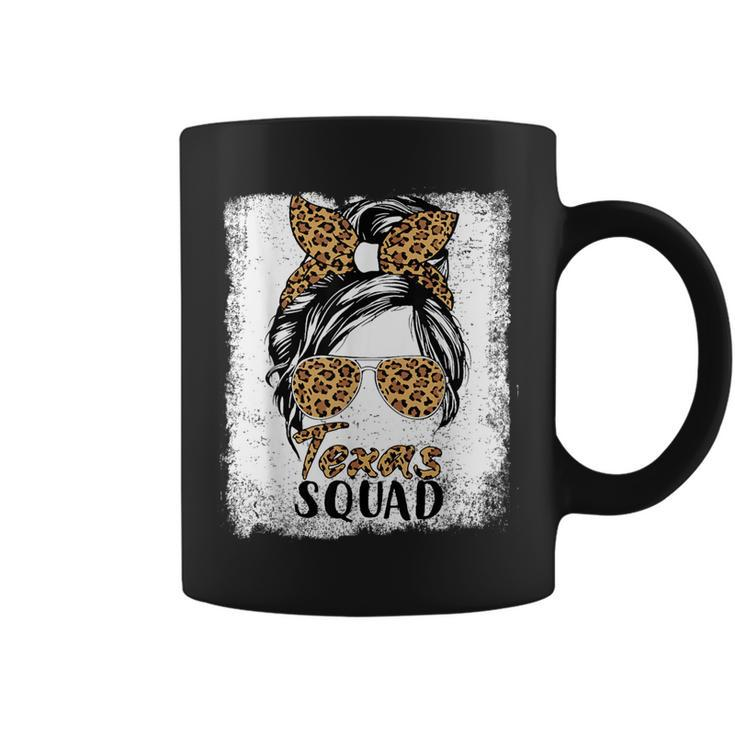 Texas Squad Summer Girls Trip 2024 Messy Bun Leopard Coffee Mug