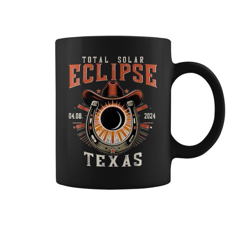 Texas Total Solar Eclipse April 8 2024 Totality Cowboy Coffee Mug