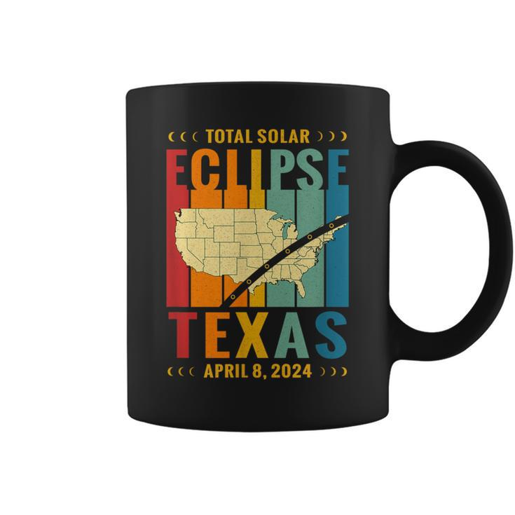 Texas Vintage Path Of Totality Solar Eclipse April 8 2024 Coffee Mug