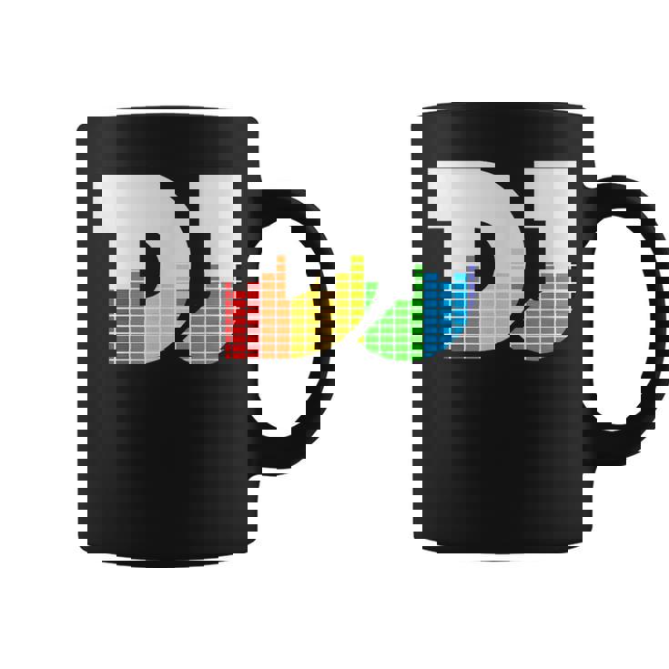 Texto De Dj Con Ecualizador De Coloración Led Para Discjockey Dj Taza de café