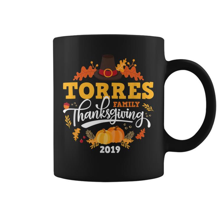 Thanksgiving 2019 Torres Family Last Name Matching Coffee Mug