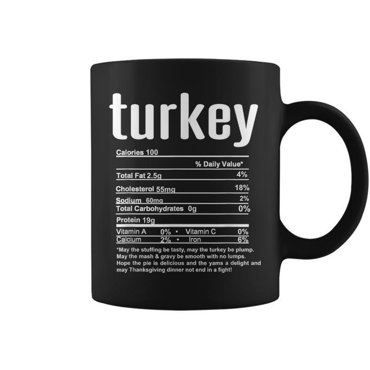 Thanksgiving Christmas Turkey Nutritional Facts Coffee Mug