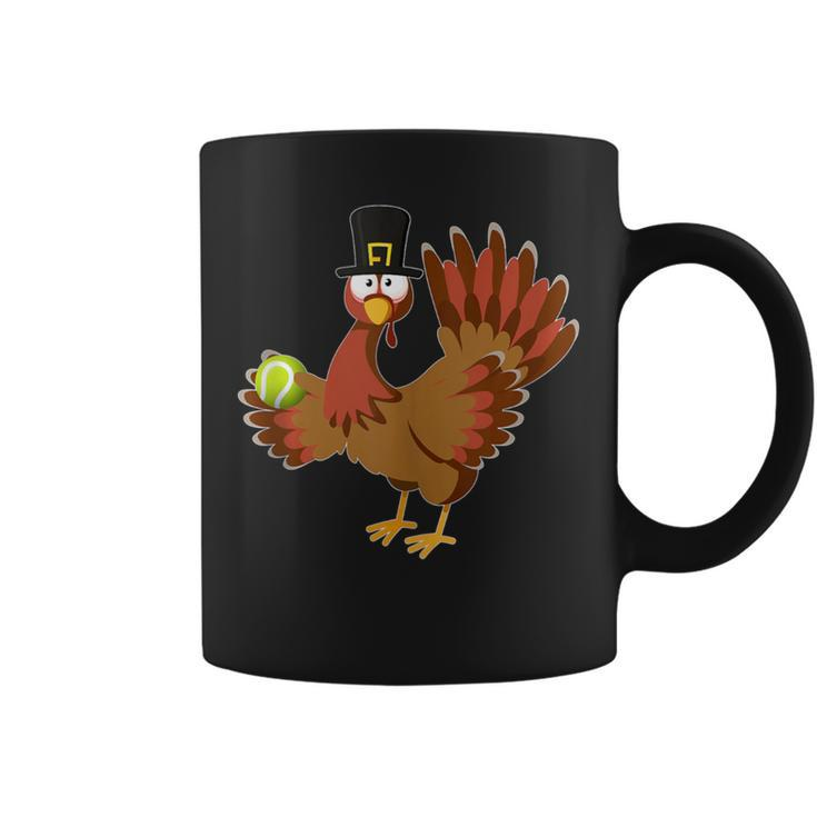 Thanksgiving Tennis Sports Mom Dad Turkey Graphic Coffee Mug