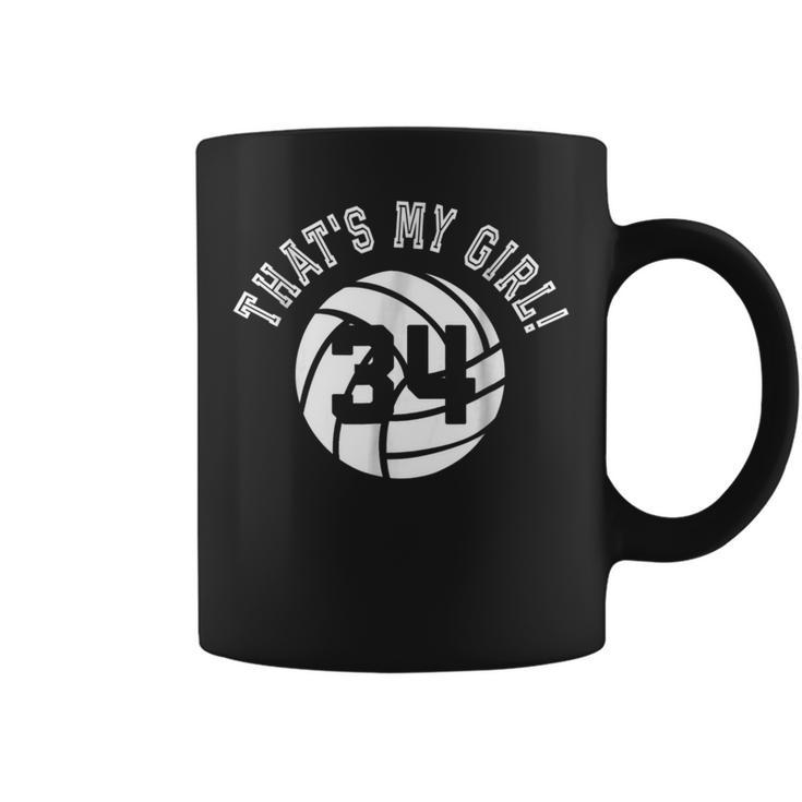 That's My Girl 34 Volleyball Player Mom Or Dad Coffee Mug