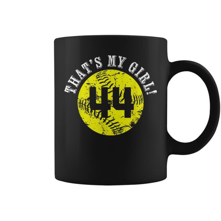 That's My Girl 44 Softball Player Mom Or Dad Coffee Mug