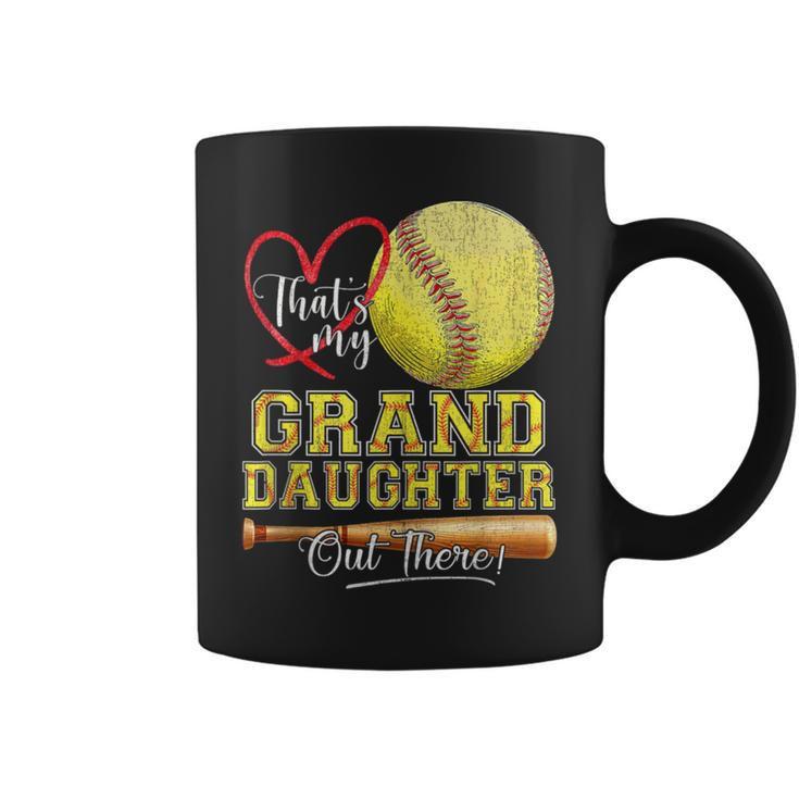 That's My Granddaughter Out There Softball Grandma Grandpa Coffee Mug