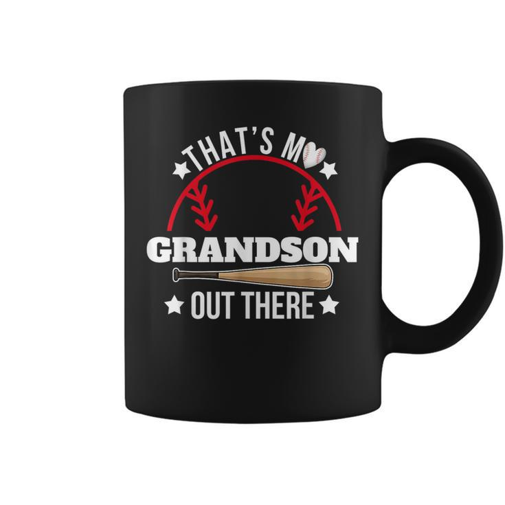 That's My Grandson Out There Baseball Grandma Grandpa's Day Coffee Mug