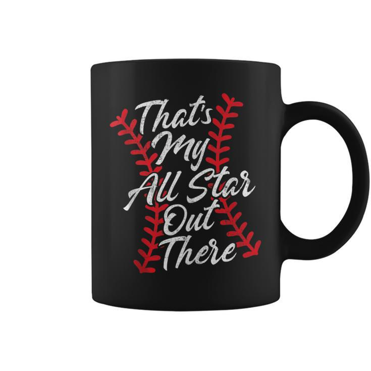 That's My All Star Out There Baseball Laces Mom Mama Cute Coffee Mug
