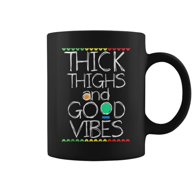 Thick Thighs And Good Vibes Cute Workout Coffee Mug