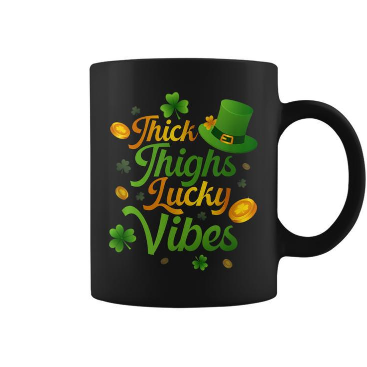 Thick Thighs Lucky Vibes St Patrick's Day Coffee Mug