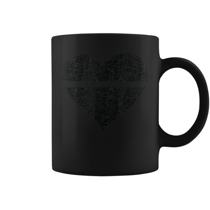 Thin Blue Line Police Heart Back The Blue Support Coffee Mug