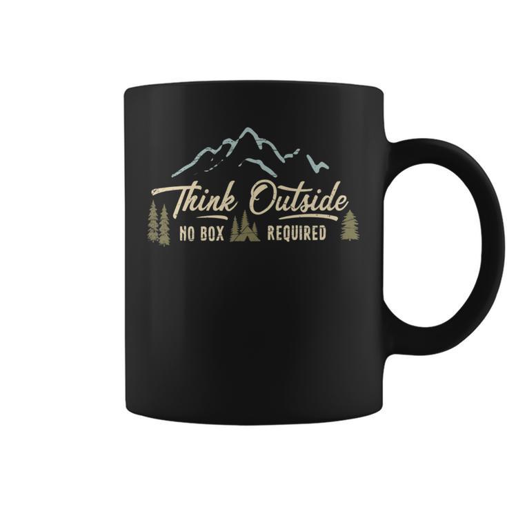 Think Outside No Box Required For Hiking Outdoorsman Coffee Mug