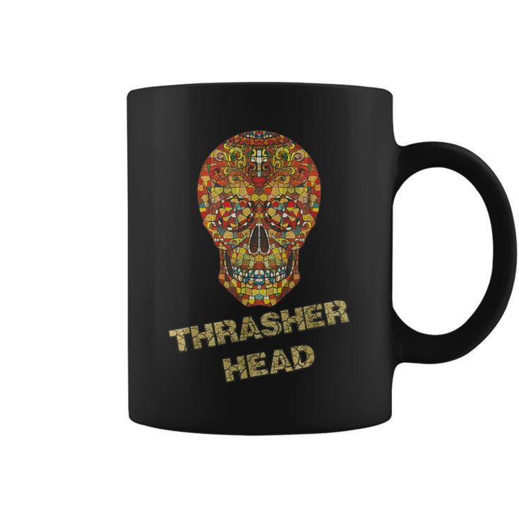 Thrasher Head Sugar Skull Distressed Vintage Skater Coffee Mug