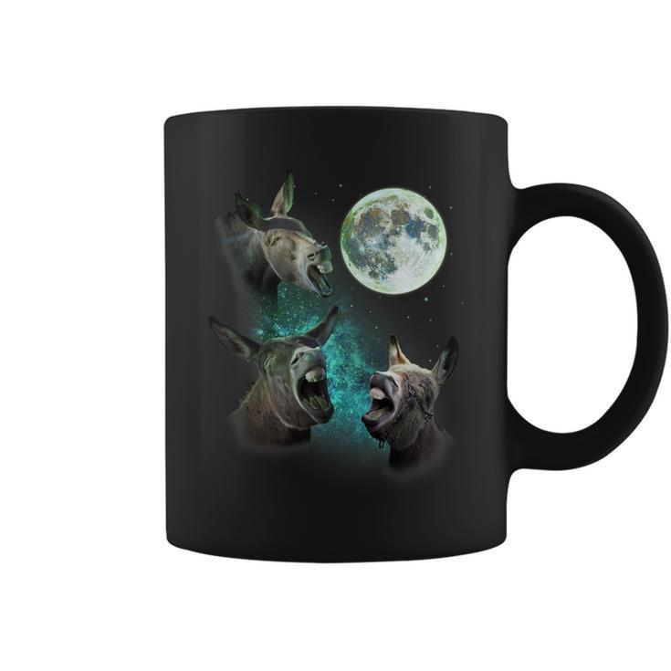 Three Donkeys Howl At Moon 3 Wolfs Wolves Parody Coffee Mug