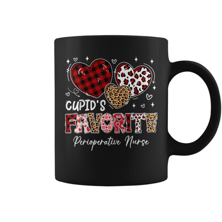 Three Hearts Cupid's Favorite Perioperative Nurse Valentine Coffee Mug