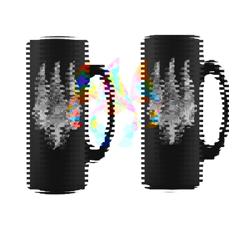 Three Hippie Gnomes Retro Tie Dye Style A Peace Love Gnomies Coffee Mug
